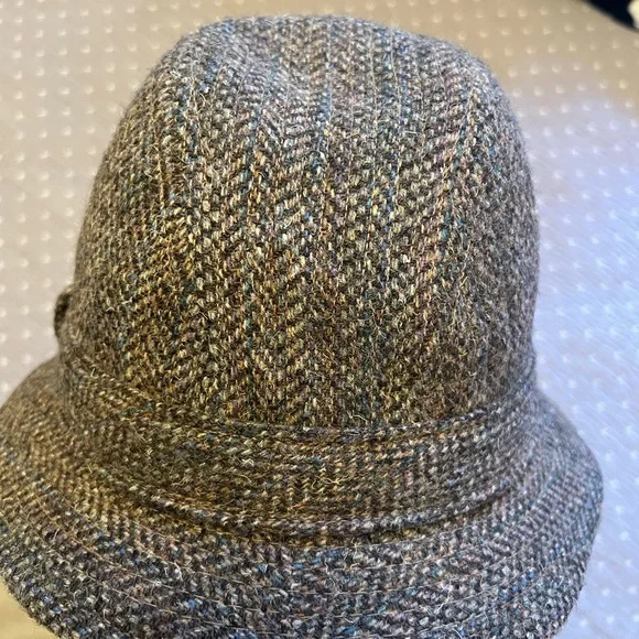 Pendleton Gray Tweed Hat wool vintage fedora bucket hat size medium - Picture 12 of 16